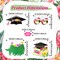 Hawaiian Graduation Photo Booth Props, 25-Pack 2026 Luau Aloha Graduation Party Selfie Props and Decorations